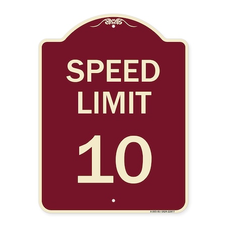 Signmission Speed Reduction Speed Limit 10 Mph Heavy-Gauge Aluminum Architectural Sign, 24" x 18", BU-1824-22877 A-DES-BU-1824-22877